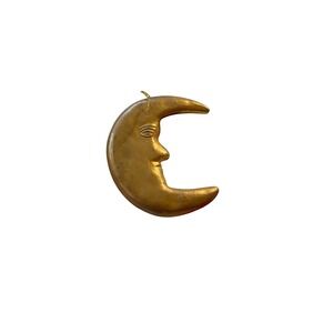 Vintage Crescent Moon Face Ornament Wall Decor Hanging Charm Celestial Boho